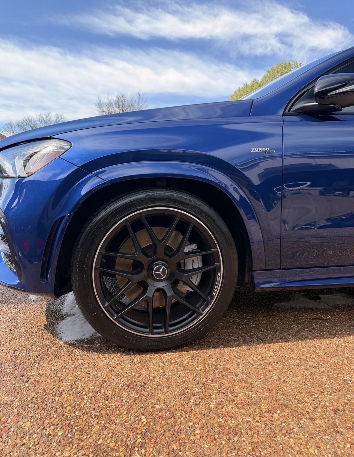 Mercedes-AMG black wheel and brake caliper detail