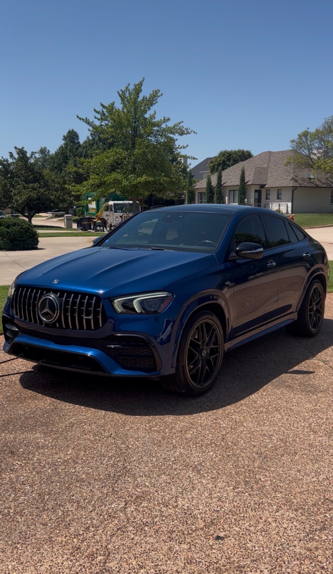Blue Mercedes-AMG GLE Coupe front view freshly detailed by JBG Auto Spa