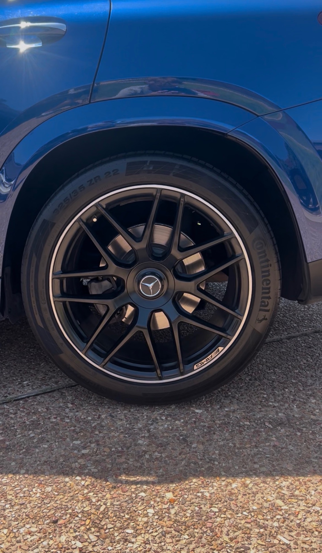 Mercedes-AMG black forged wheel detail close-up